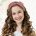 thumbnail image 3 of Unique Bargains Bunny Ears Wide Bow Headbands Fashion Hair Hoop Pink with Bow Knotted for Girl Women, 3 of 7