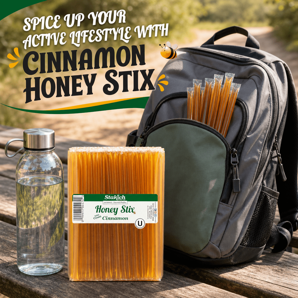 Stakich Cinnamon Grade A Honey Stix - 2 Packs of 100