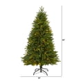 thumbnail image 3 of Nearly Natural Clear Prelit 200 LED Green Holiday Sun Valley Fir Artificial Christmas Tree, 5', 3 of 7