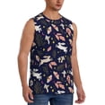 thumbnail image 2 of Pofeuu Retro Rabbit Flower Print Men's Muscle T-Shirt, Sleeveless, Muscle Tank, Classic Muscle Tee Top For Men Casual Sleeveless Muscle T-Shirt Trendy Clothes-Medium, 2 of 7