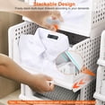 thumbnail image 4 of Moclever Plastic Storage Box Closet Organizer Foldable Storage Bin with Slide Rail Push-Pull Storage Basket for Living Room Bedroom Wardrobe 4 Pack, White, 4 of 14