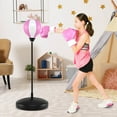 thumbnail image 4 of Costway Kids Punching Bag Toy Set Adjustable Stand Boxing Glove Speed Ball with Pump Pink, 4 of 10
