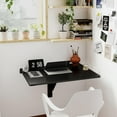 thumbnail image 2 of Wubio Wall Mounted Desk, 31.5" x 23.5" Fold Down for Small Spaces Portable Drop Leaf Table, Collapsible Floating Workbench for Home Office, Garage, Bar, Kitchen or Laundry Room, Black, 2 of 10