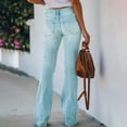 thumbnail image 5 of Women's Flare Bell Bottom Jeans High Waisted Wide Leg Bootcut Jeans Stretchy Denim Pants, 5 of 6