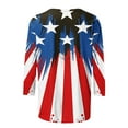 thumbnail image 4 of Cavosen Patriotic Clothes for Women Petite Patriotic 3/4 Sleeve Round Neck Shirts American Flag Print Shirts Lady XL Independence Day Casual Tops Funny 4th of July Tunic Tees 2025 Patriotic Blouses, 4 of 5