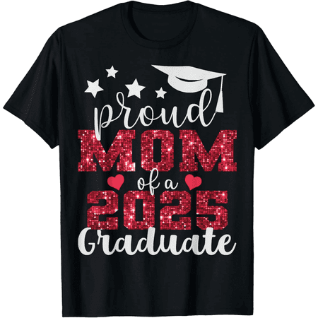 Super Proud Mom of 2025 Graduate Awesome Family College Mens T-Shirt