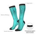 thumbnail image 3 of Daiia Sports Socks Turquoise Wooden2 Printed Novelty Crew Socks for Men Women Knee High Socks Cotton Socks Soft & Breathable Support Unisex Socks, 3 of 9
