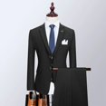 thumbnail image 2 of Traje profesional de negocios para hombre, Blazer, chaleco, pantalones, Color sólido, informal, ajustado, para novio, a la moda, novedad de 2024, 2 of 5