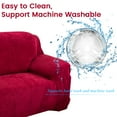 thumbnail image 4 of CJC Plush Sofa Covers Stretch Solid Thick Slipcover for 1-Seater Velvet Easy Fit Non-Slip Furniture, Wine Red, 4 of 11