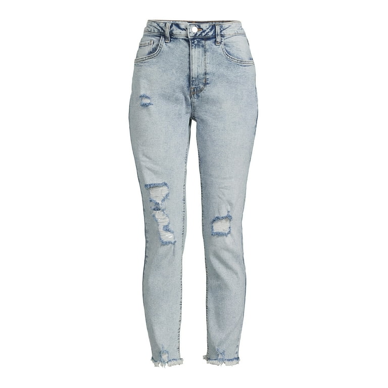 NO BOUNDARIES WOMENS Jeans Blue Denim Regular Mom W27 L24 £12.99 - PicClick  UK