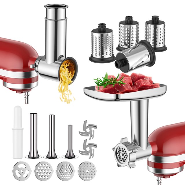 Picadora de carne y cortadora de acero inoxidable para KitchenAid