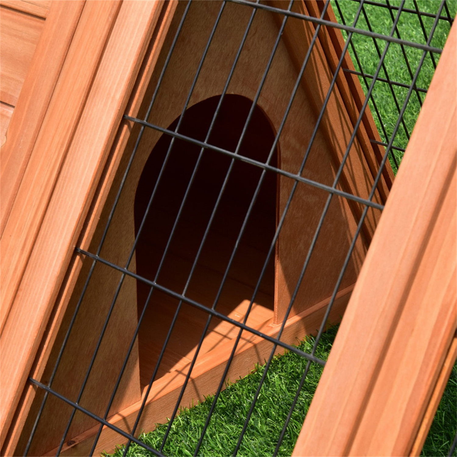 Pefilos 50" Wooden Rabbit Hutch Outdoor Guinea Pig Hutch Indoor Pet Cages for Small Animals Chicken Running Cage Pet Triangle House Pefilos 50" Wooden Rabbit Hutch Outdoor Guinea Pig Hutch Indoor Pet Cages for Small Animals Chicken Running Cage Pet Triangle House