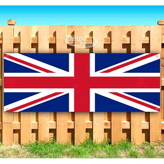 United Kingdom Flag 13 oz Vinyl Banner With Metal Grommets