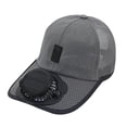 thumbnail image 1 of Sombrero con ventilador solar, ideal para golf, playa, camping, compras y pesca. Gris oscuro, 1 of 9