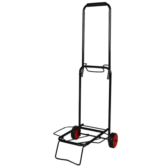 FUTUREORYY Effort-saving Small Cart with Wheels Portable Shopping Cart Black 1Pcs