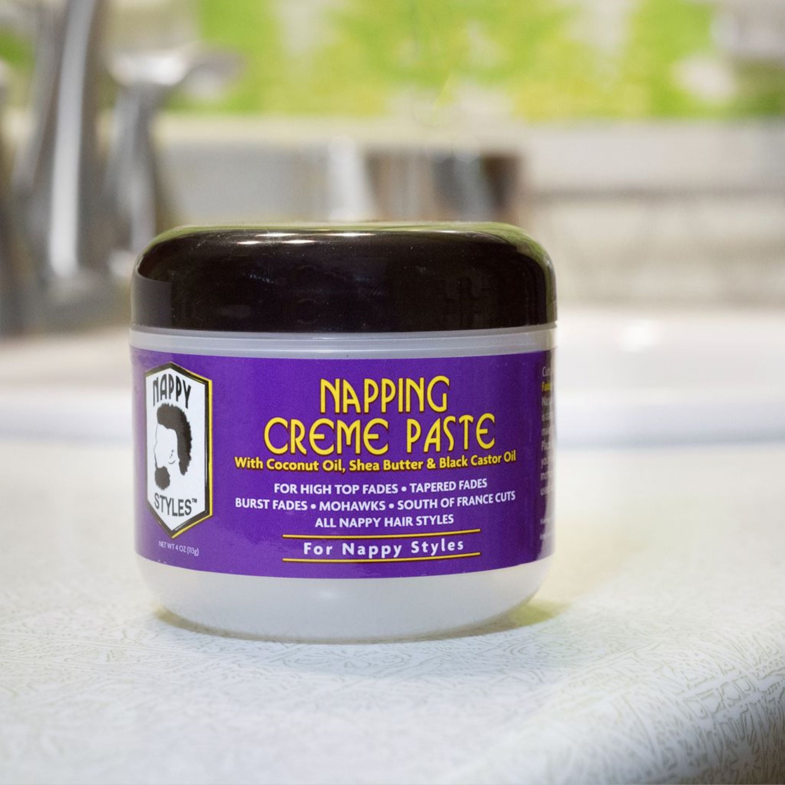 (6 pack) Nappy Styles Napping Crème Paste with Shea Butter, Coconut Oil and Black Castor Oil, 4oz, Unisex