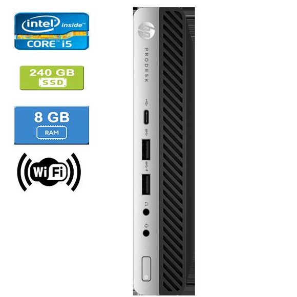 Refurbished: HP 600 G3 MINI Intel Core i5-7500T 2.70 GHz, 8GB, 240GB SSD, Win 10 Home