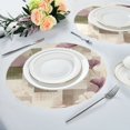 thumbnail image 4 of 15.4" Round Placemat Set of 6 Polyester Fabric Place Mats Non-Slip Dining Kitchen Table Mats for Kitchen Party Decor Squares and Ginkgo Leaves Pattern, 4 of 5