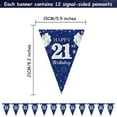 thumbnail image 6 of 3 Pack 21st Happy Birthday Bunting Banner, 36 Pieces Triangle Flag Navy Blue and Silver, 21st Birthday Decoration, Birthday Pennant Banner for Men Women, Birthday Anniversary Theme Party Supplies, 6 of 6