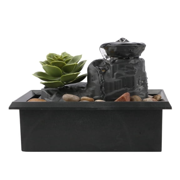 Water Pump for Water Table with Led Lights and Stones, Usb/Battery Powered Indoor Zen Fountain for Desktop, Home & Office Decor