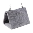 thumbnail image 2 of Peony Parrot Hammock Bird Nest Warm Soft Plush Hammock Hanging Cage Tent For Birds Parrot Winter Warm Bed Pet Toy Pouch Cotton Bed - Grey, 2 of 6