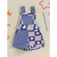 thumbnail image 3 of Musuos Kids Baby American Flag Overalls 1-5 Years Independence Day Patriotic Pocket Adjustable Straps Short Jumpsuit for Boys Girls, 3 of 8