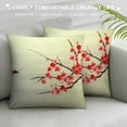 thumbnail image 3 of JEUXUS  Winter Pillow Covers  Red Japanese Plum Blossom in Chinese Painting Style Double Sided Decorative Pillows Cases Throw Pillows Covers, 3 of 5