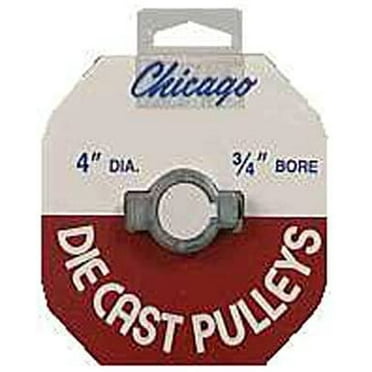 Chicago Die Casting 3" Single V-Groove Pulley – 0.5" Bore, For A-Section Belts (1/2" HP Motors)