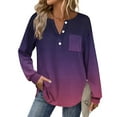 thumbnail image 7 of successthop Womens V Neck Shirts Long Sleeve Tunic Tops Button Pullover T Shirts Print Casual Clothes Red XL, 7 of 7