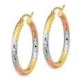 thumbnail image 5 of Auriga Fine Jewelry 14K Tri-color Gold Hoop Earrings for Women(L- 31.6mm, W- 30.3mm), 5 of 5