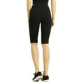 thumbnail image 2 of Women's Knee Length Cotton 21 Inch Outseam Shorts W/High Waistband Activewear/Leggings, Black-L, 1 Pack, 2 of 4