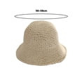 thumbnail image 6 of Dujiujun Women Summer Solid Color Woven Straw Bucket Sun Hat Foldable Wide Brim Hollow Breathable Sunscreen Beach Hat, 6 of 8