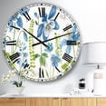 thumbnail image 2 of Designart 'Bluebell And Columbine Wild Flowers With Butterfly Traditional Wall Clock, 2 of 4
