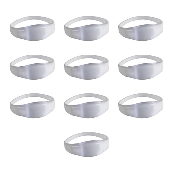Zonest 10pcs Silicone LED Bands for Parties Voice Activated Flashing Light Up Wristband