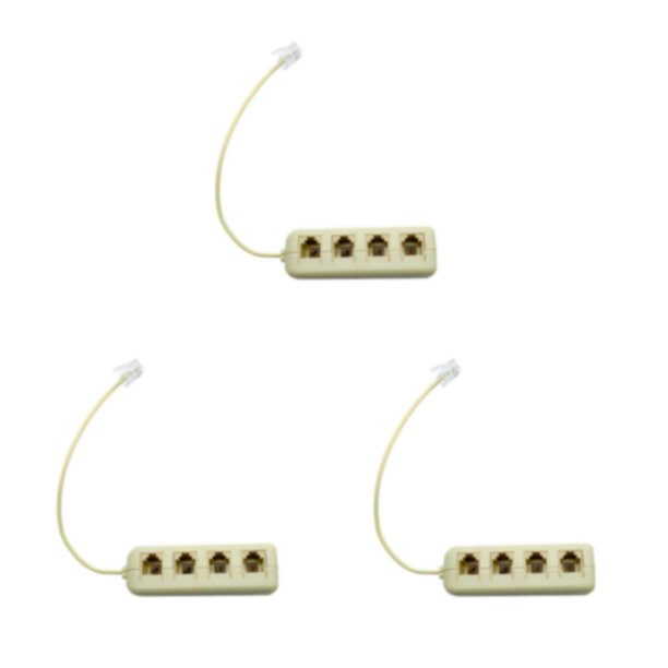 Kearding Reemplazo del divisor de línea telefónica de oficina, adaptador de Cable de 4 vías extraíble portátil reutilizable, conector de Type1 NO1