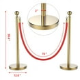 thumbnail image 2 of Renwick Steel Stanchion Posts with 6.6' Red Burgundy Polyester Rope,Gold, 2 of 6