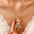 thumbnail image 3 of Christmas Necklace for Women Christmas Tree Star Pendant Necklace Xmas Tree Necklace Jewelry for Festival New Year Party, 3 of 14