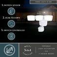 thumbnail image 2 of White Integrated LED Motion Sensor Dusk to Dawn 3-Head Outdoor Security Flood Light - 240 Degree - 85 Ft., 2 of 14