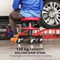thumbnail image 3 of Red Rolling Mechanic Stool with Adjustable Height & Tool Trays - 300lb Capacity Garage Work Seat for Home Workshop & Auto Repair, 3 of 7
