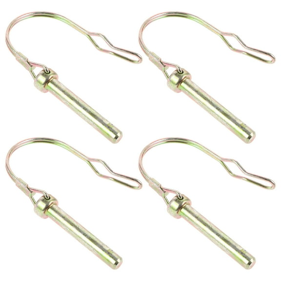 LULULION 4Pcs Heavy Duty Locking Coupler Pin Trailer Safety Pin D Shaped Golden Color