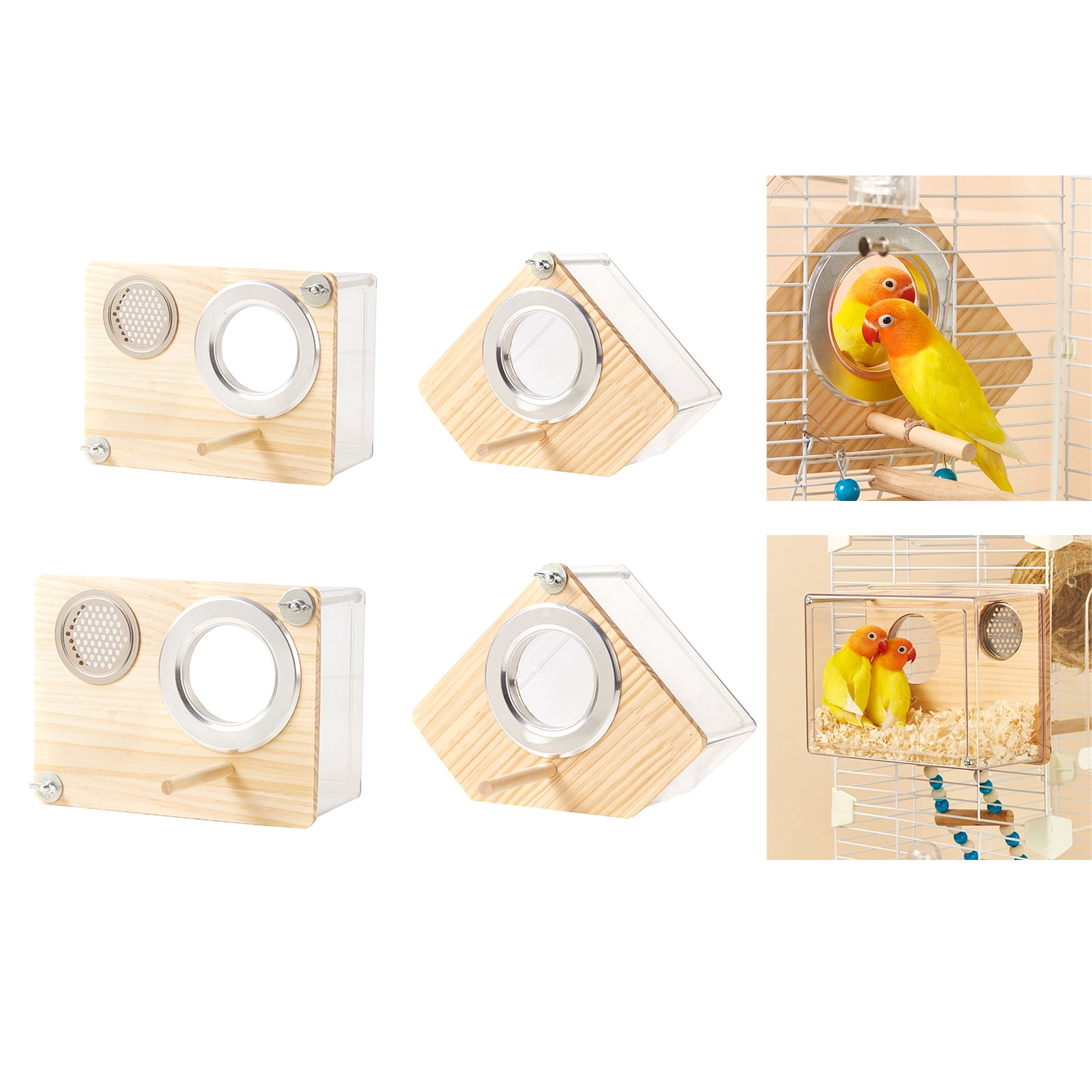 Bird Nest Cage, Shelter Nest Parrots Cage Window Breeding Box Habitat for Small Size Bird Cage Decors