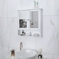 thumbnail image 2 of UBesGoo Wall Mounted Bathroom Storage Cabinet Medicine Cabinet Organizer with 2 Mirror Doors and Adjustable Shelf for Kitchen Laundry Room Hotels, White, 2 of 10