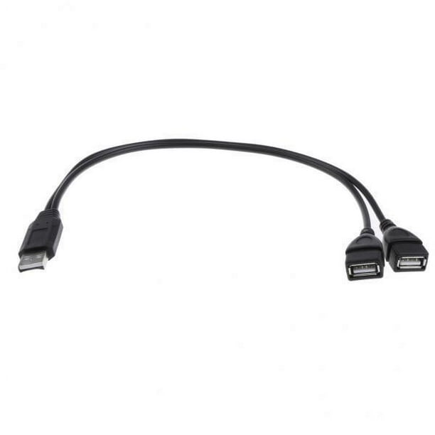 2x Divisor USB Cable de DATOS a 2 Puertos Adaptador 1 Puerto para Datos 2 piezas
