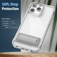 thumbnail image 5 of Encased Kickstand Case Designed for iPhone 14 Pro Max with Screen Protector - Crystal Clear Armor with Metal Stand / Ultra Protective MIL-SPEC Impact Guards (Retail Packaging), 5 of 11