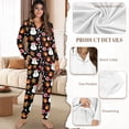 thumbnail image 6 of DISNIMO Snowman Candy Printed Women Pajama Set Button Down Sleepwear Long Sleeve Christmas Pjs Soft Comfy Loungewear Nightwear with Long Pants, (Available in Plus Size), 6 of 7