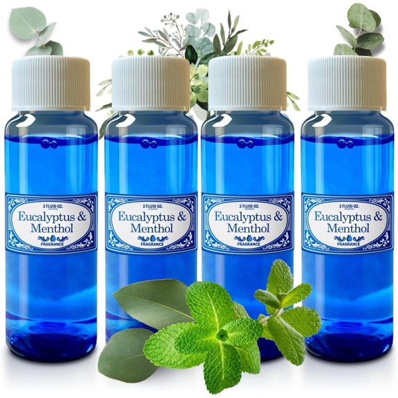Concentrated Eucalyptus Menthol 2.0 fl oz Fragrances 4 Pack for Use in Water Vacuums like Hyla, Rainbow, Sirena, Diffusers, Aromatherapy, Rainmate