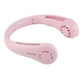 thumbnail image 4 of Ventilador de cuello USB de 3 niveles, bajo nivel de ruido, recargable, sin aspas, batería de larga duración, portátil, para ir de compras, viajar, al aire libre, color rosa, 4 of 15