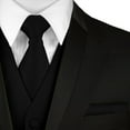 thumbnail image 3 of BEST TUXEDO Men's Formal, Prom, Wedding, Homecoming, Tuxedo Vest, Tie & Hankie Set in Black Solid Satin - 3XL, 3 of 3