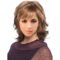 thumbnail image 6 of WXLCISI Short Brown Curly Wigs for Women Mixed Brown Highlight Wavy Synthetic Wig with Bangs Rose Blonde Short Hair Wig, 6 of 6