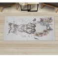 thumbnail image 1 of Grunge Decorative Rug, Skull and Flowers Day of the Dead Mexican Traditional Celebration Symbolic Art, Quality Carpet for Bedroom Dorm and Living Room, 6 Sizes, Grey and Peach, by Ambesonne, 1 of 1